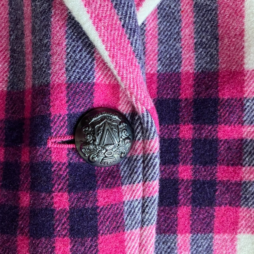 Veronica Beard Fuscia and Cream Plaid Blazer NWT - Picture 5 of 9